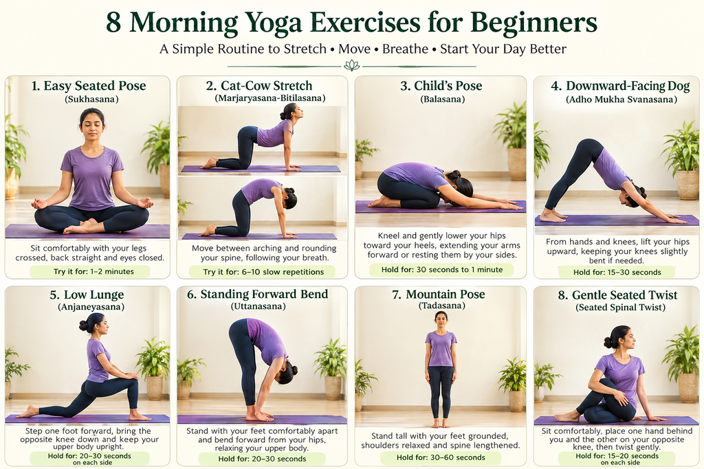 Image showcasing the benefits of Morning Yoga Exercises for Beginners